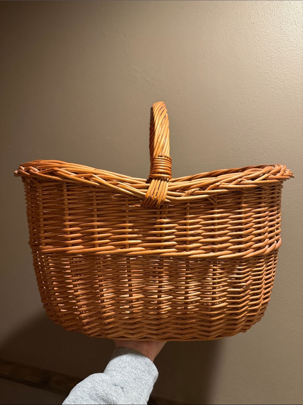 Vintage Woven Natural Rattan Wicker Basket